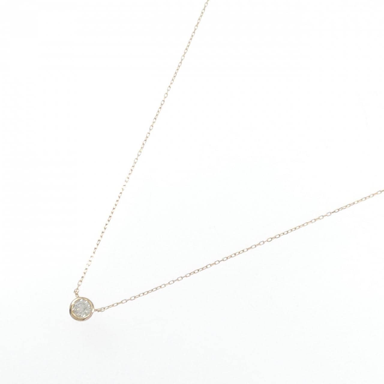 K18PG ソリティア ダイヤモンド ネックレス 0.15CT