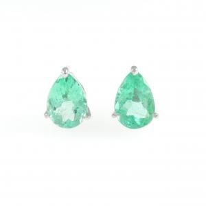 PT900 エメラルド ピアス 3.2CT