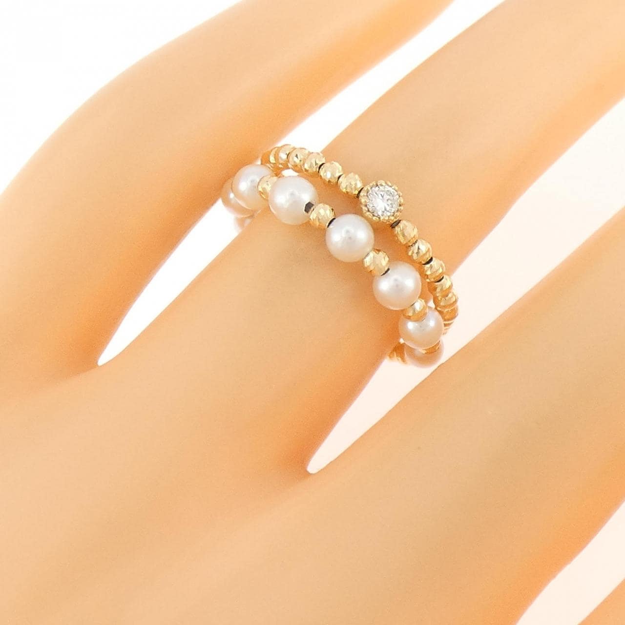 【新品】K18YG アコヤパール リング