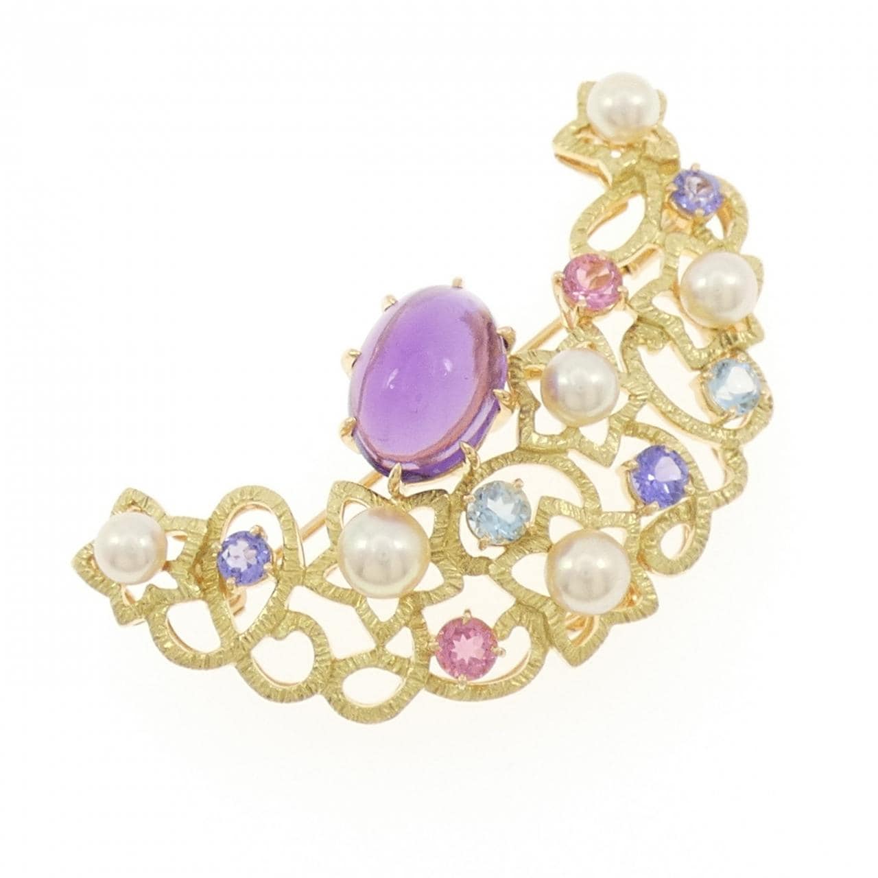 タサキ カラーストーン ブローチ