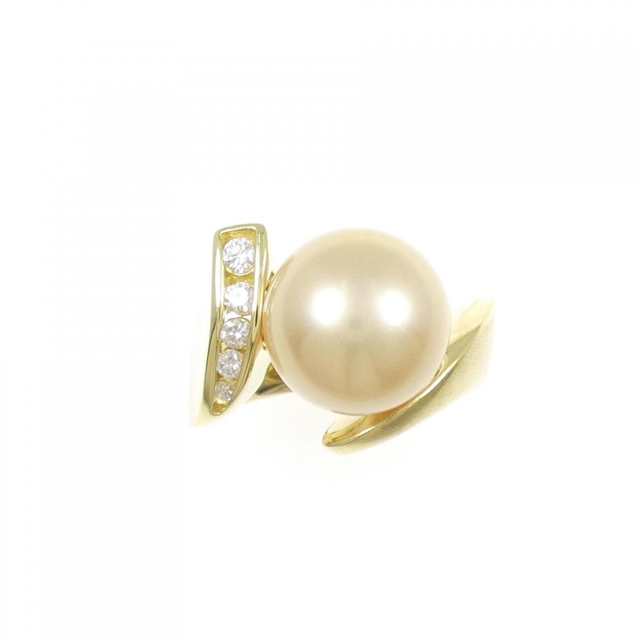 K18YG 白蝶パール リング 11.4mm