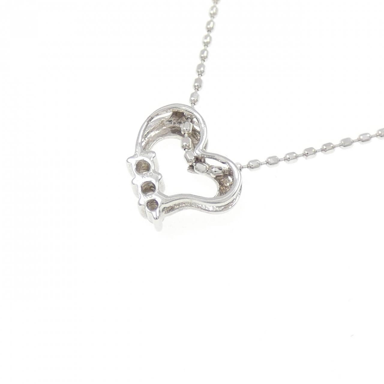 K10WG ハート ダイヤモンド ネックレス 0.04CT