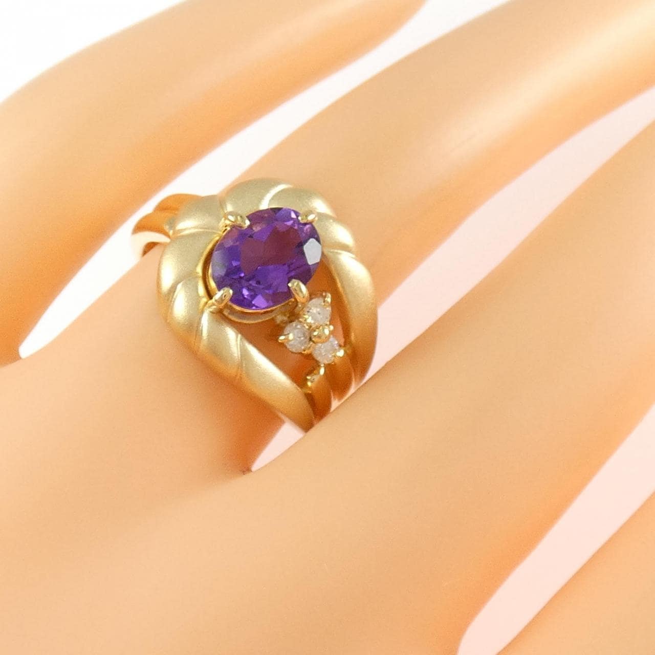 K18YG アメジスト リング 1.38CT