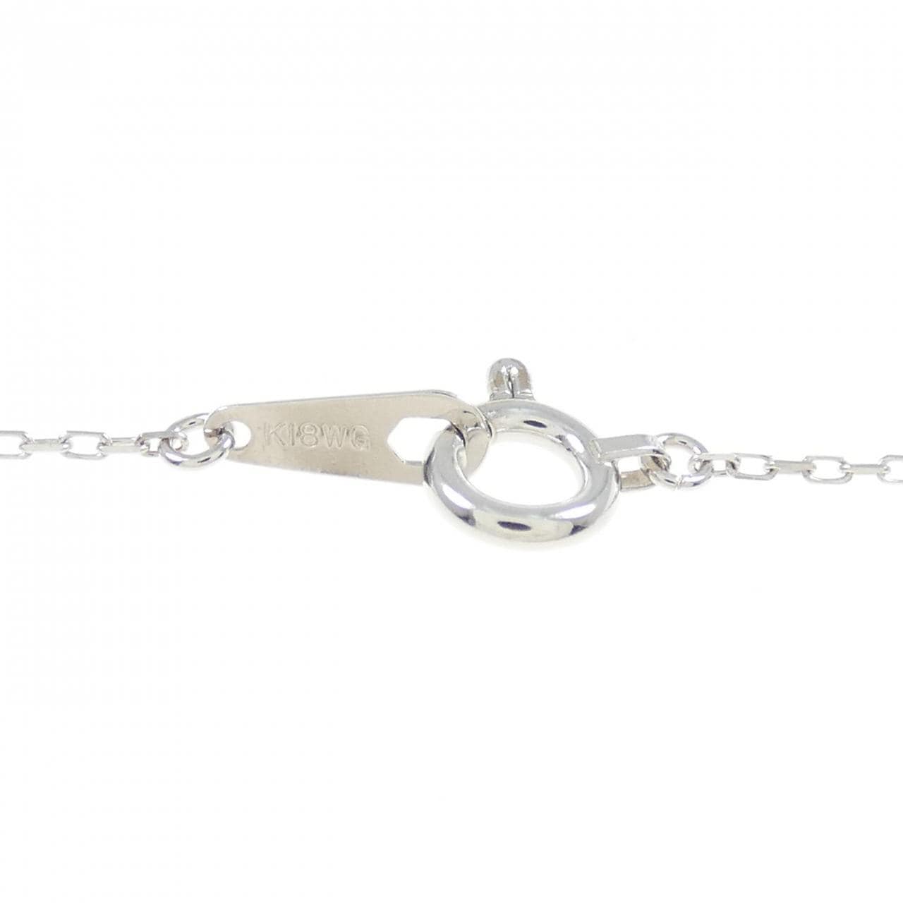 K18WG フラワー ダイヤモンド ネックレス 0.25CT