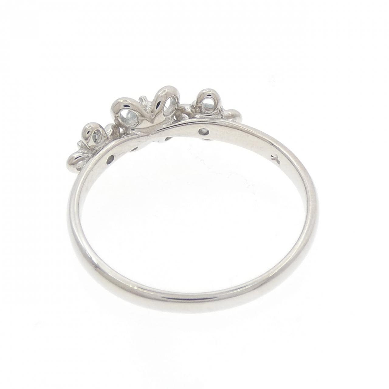 PT900 フラワー アクアマリン リング