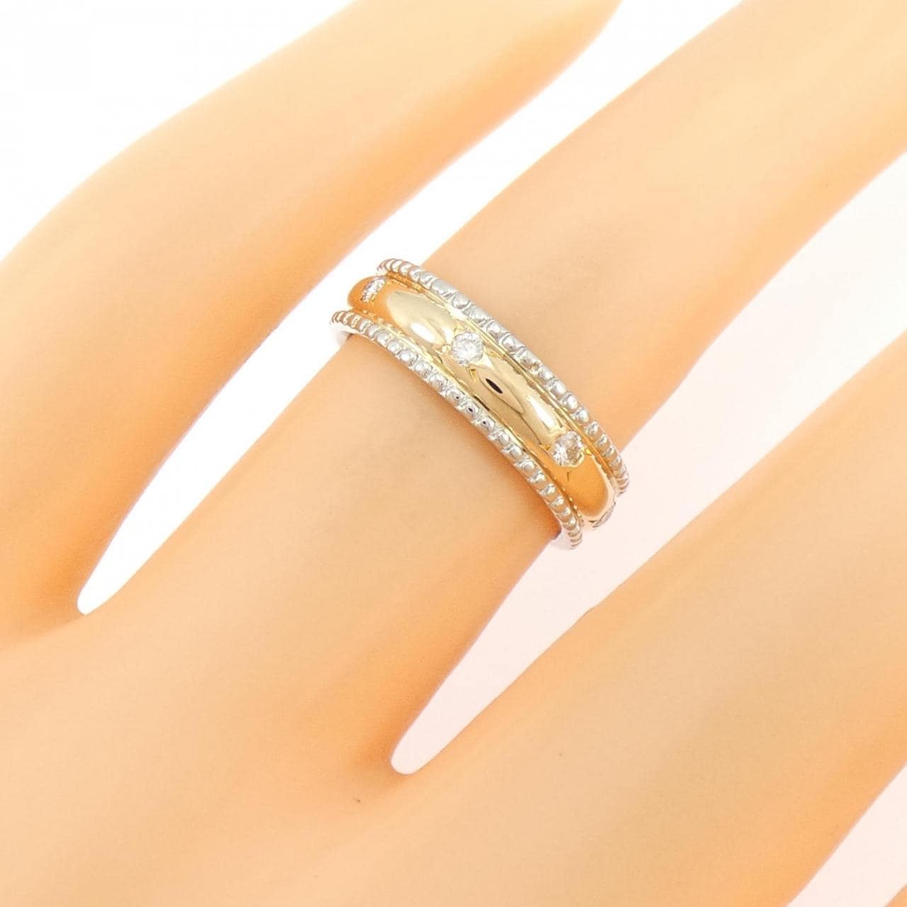 K18YG/PT900 ダイヤモンド リング