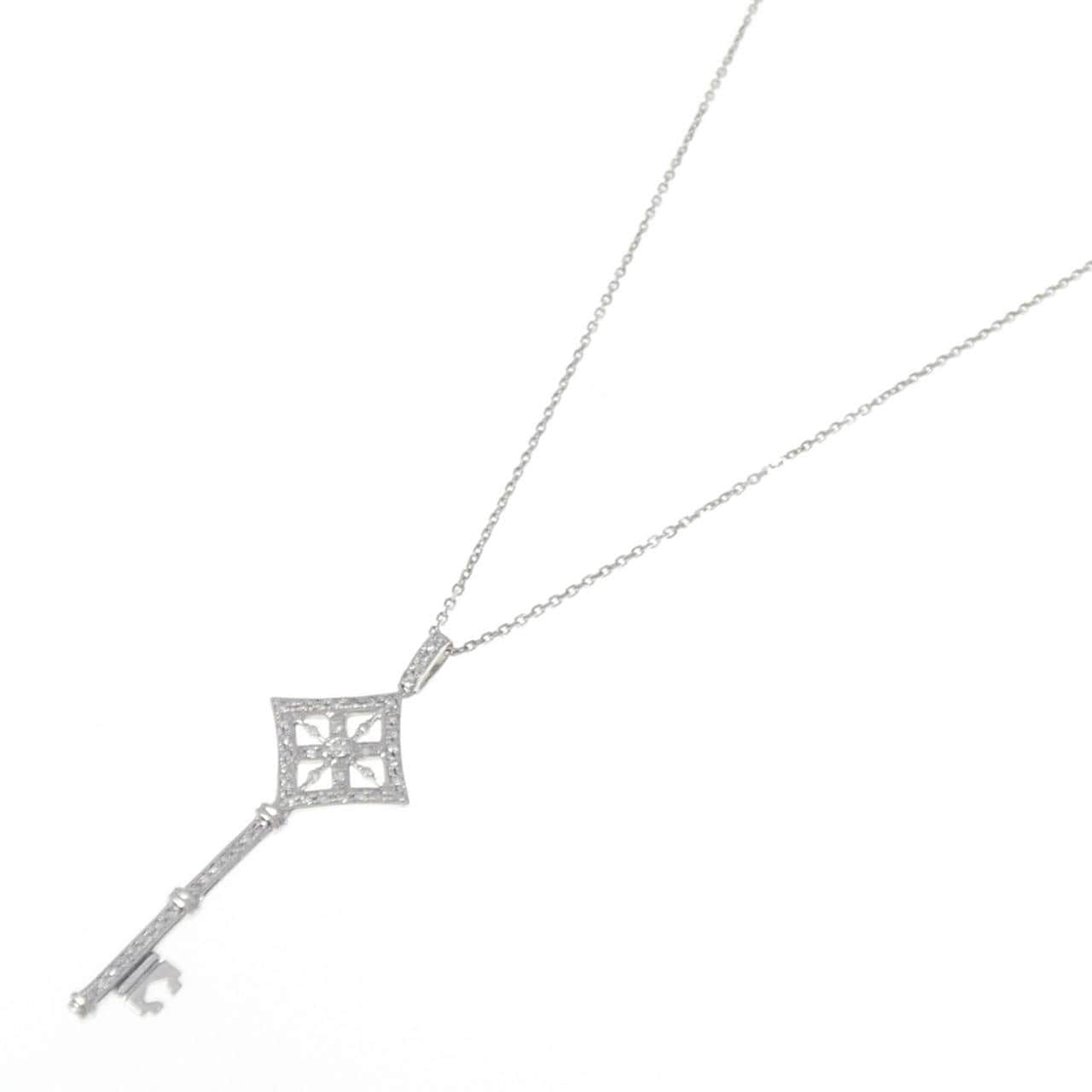 K18WG キー ダイヤモンド ネックレス 0.30CT