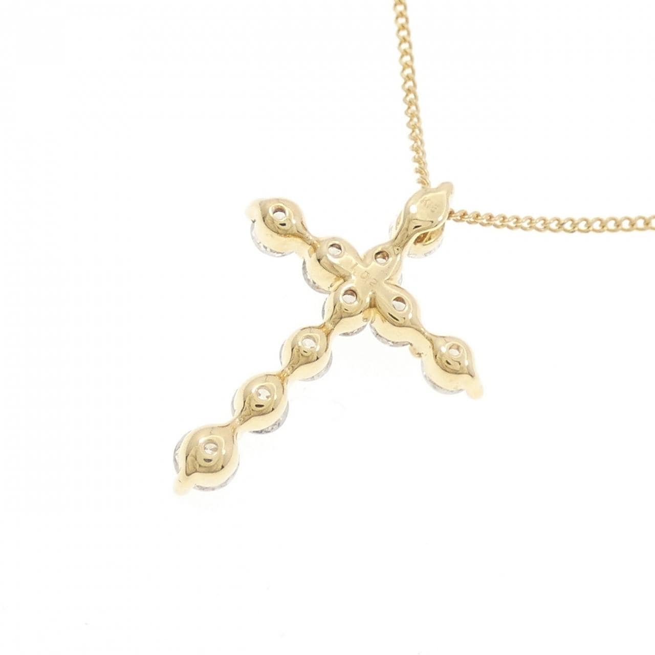 K18YG クロス ダイヤモンド ネックレス 1.02CT