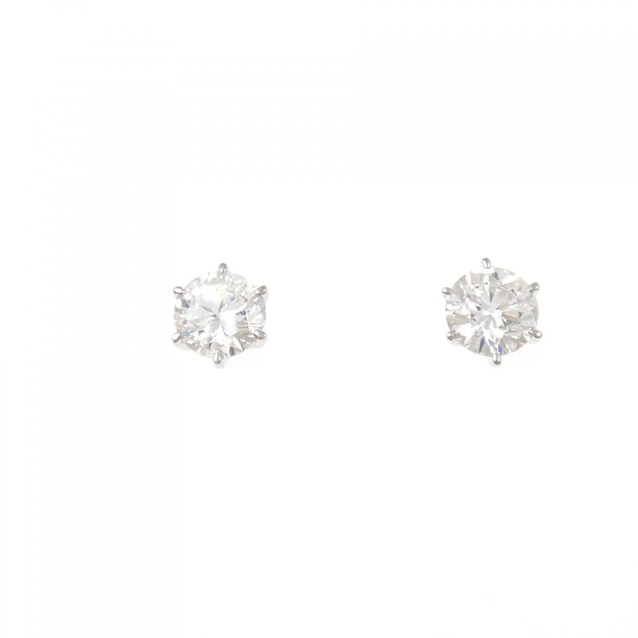 【リメイク】PT900/ST ダイヤモンド ピアス 0.518CT 0.527CT E-F VS1-2 EX-VG