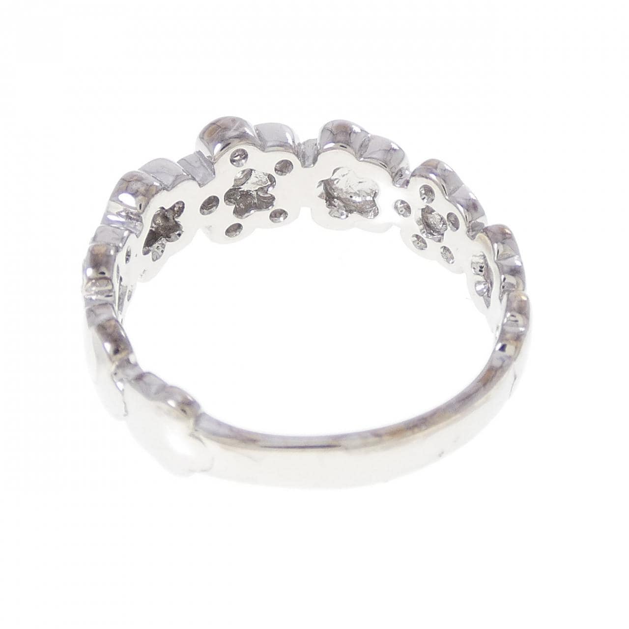 K18WG フラワー ダイヤモンド リング 0.28CT