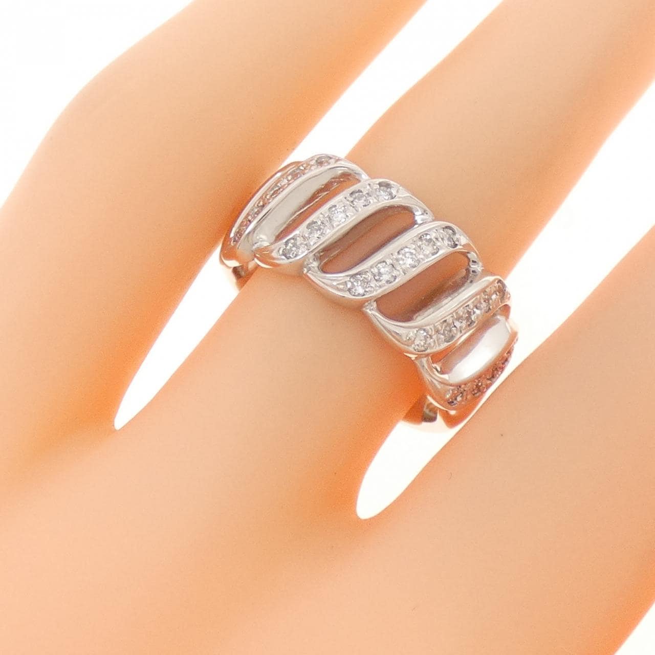 K18WG ダイヤモンド リング 0.25CT