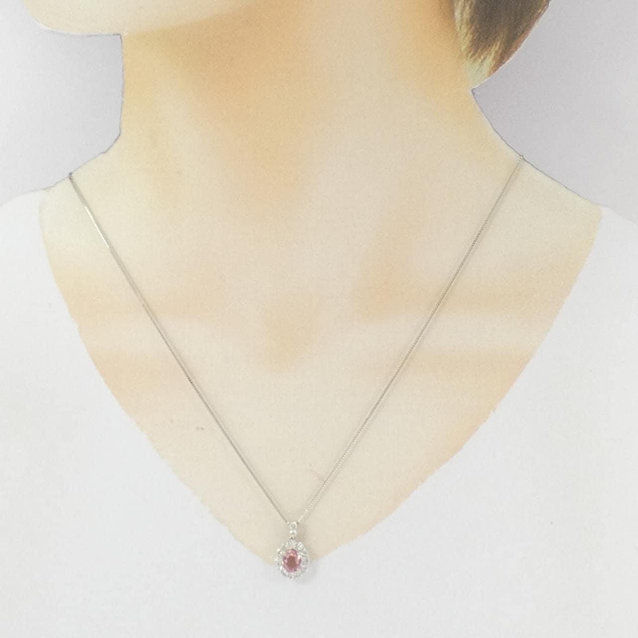 PT900/PT850 パパラチアサファイヤ ネックレス 1.115CT