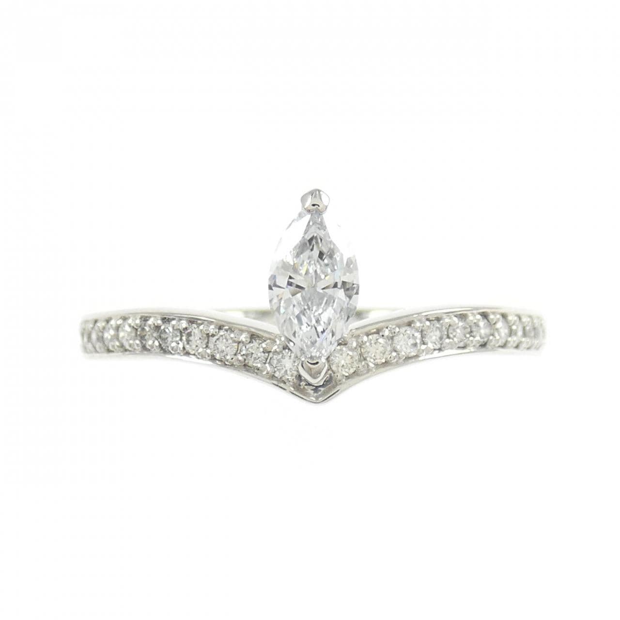 PT900 ダイヤモンド リング 0.315CT D IF マーキスカット