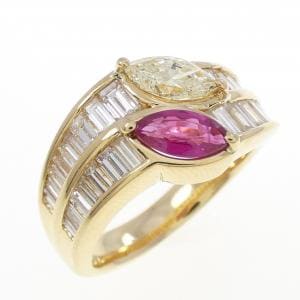 K18YG ルビー リング 0.45CT