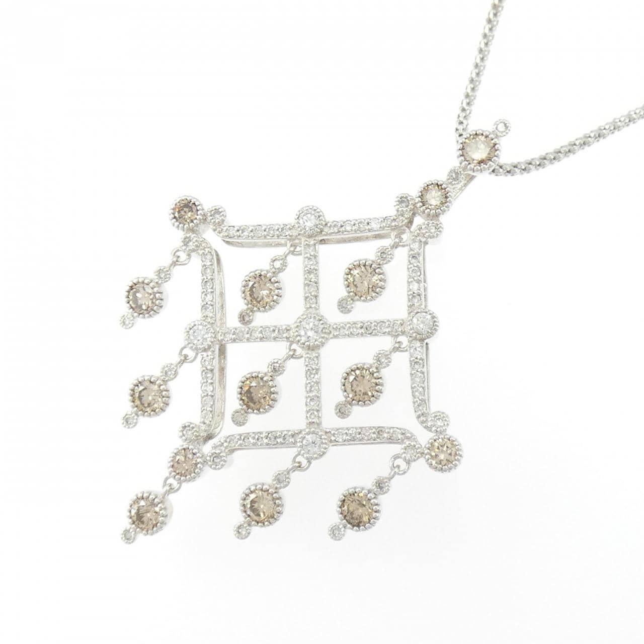 K18WG ダイヤモンド ネックレス 1.20CT