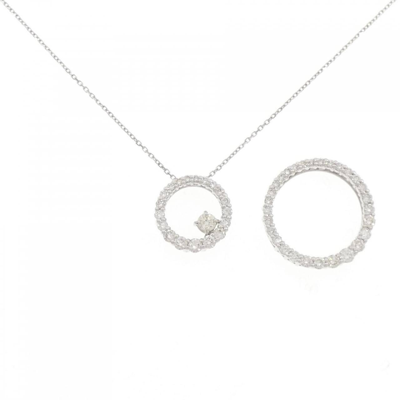 K18WG 双向钻石项链 0.088克拉