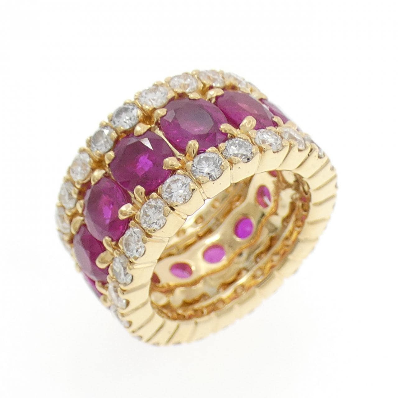 K18YG ルビー リング 7.617CT