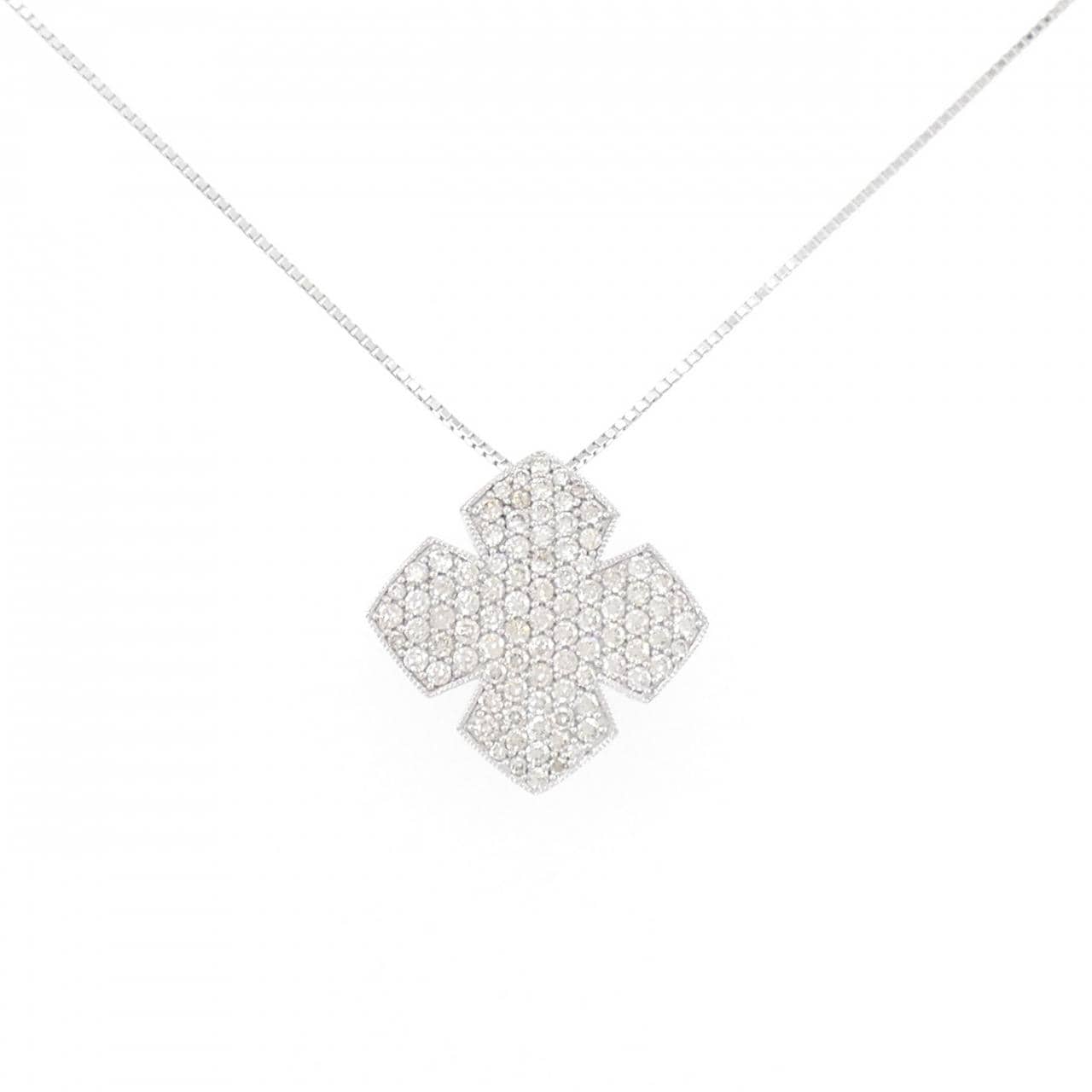 K18WG pave Diamond necklace 1.00CT