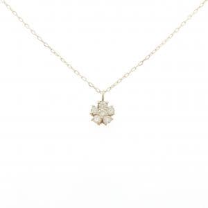 K10YG フラワー ダイヤモンド ネックレス 0.25CT