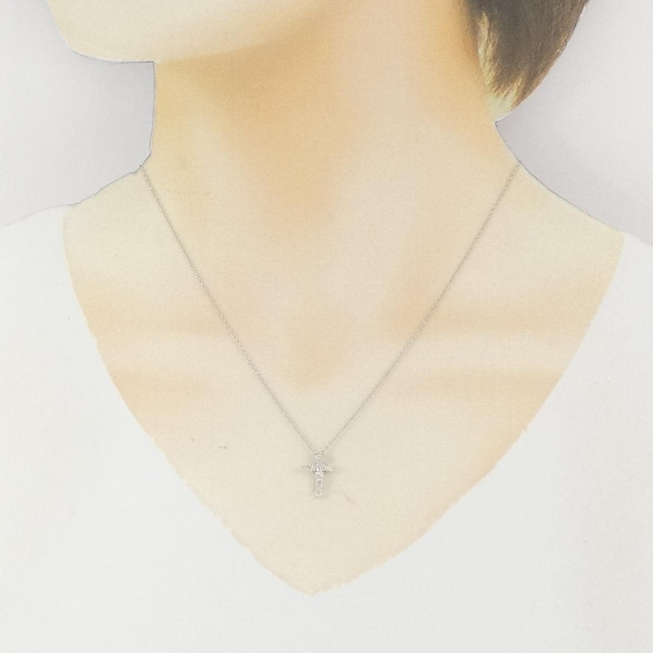 PT900/PT850 クロス ダイヤモンド ネックレス 0.30CT