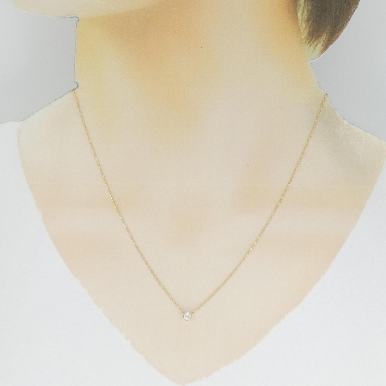 K18YG ソリティア ダイヤモンド ネックレス 0.10CT