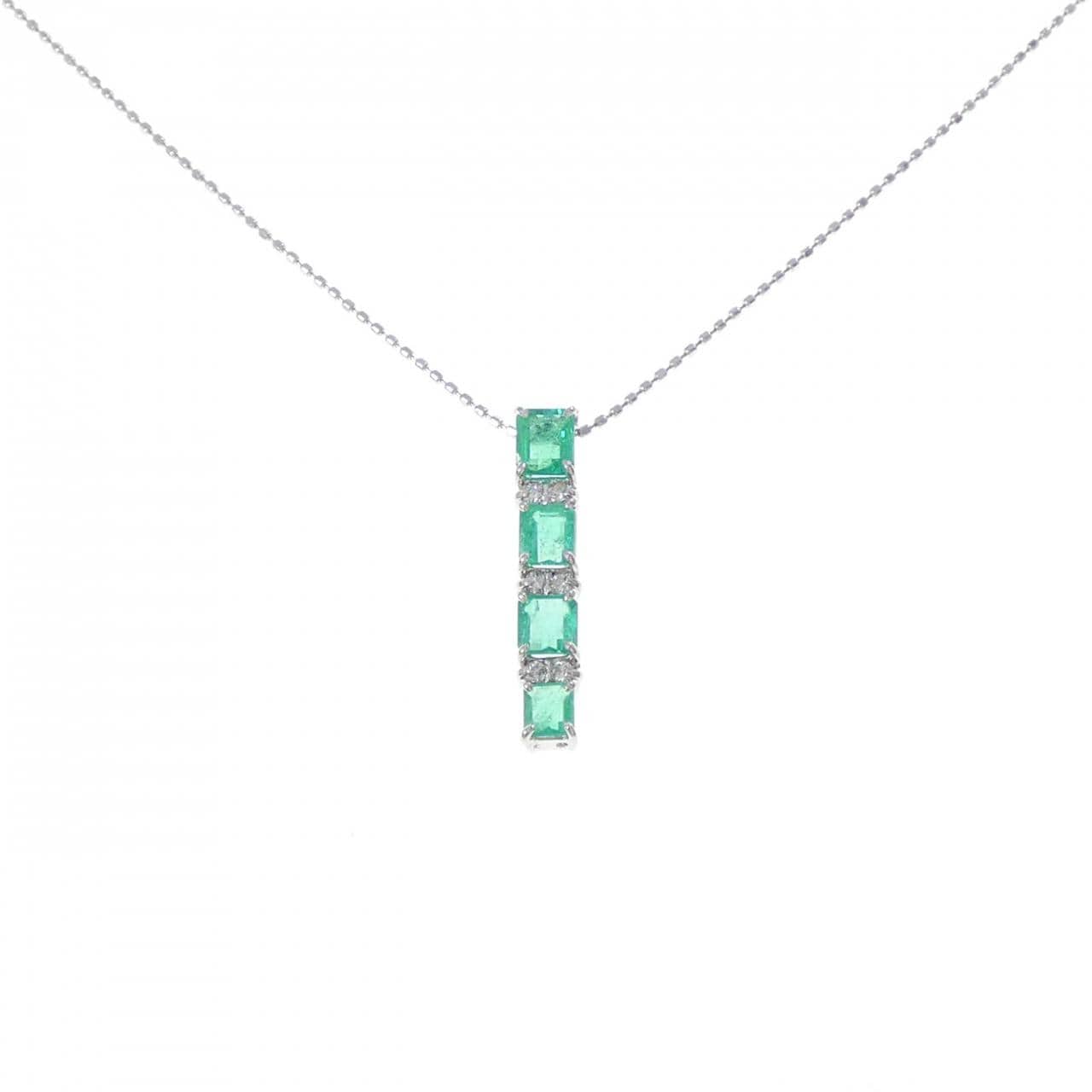 K18WG エメラルド ネックレス 0.93CT