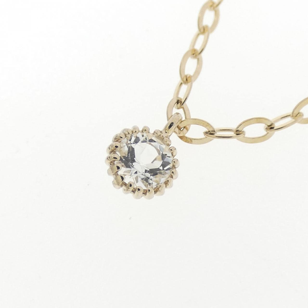 750YG ホワイトトパーズ ネックレス