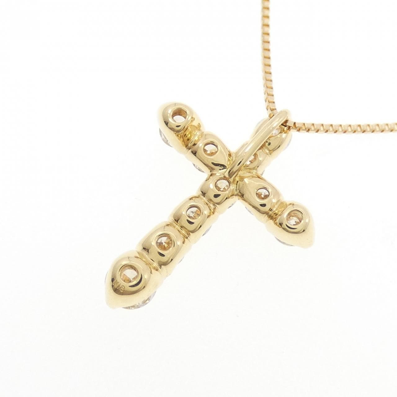 K18YG クロス ダイヤモンド ネックレス