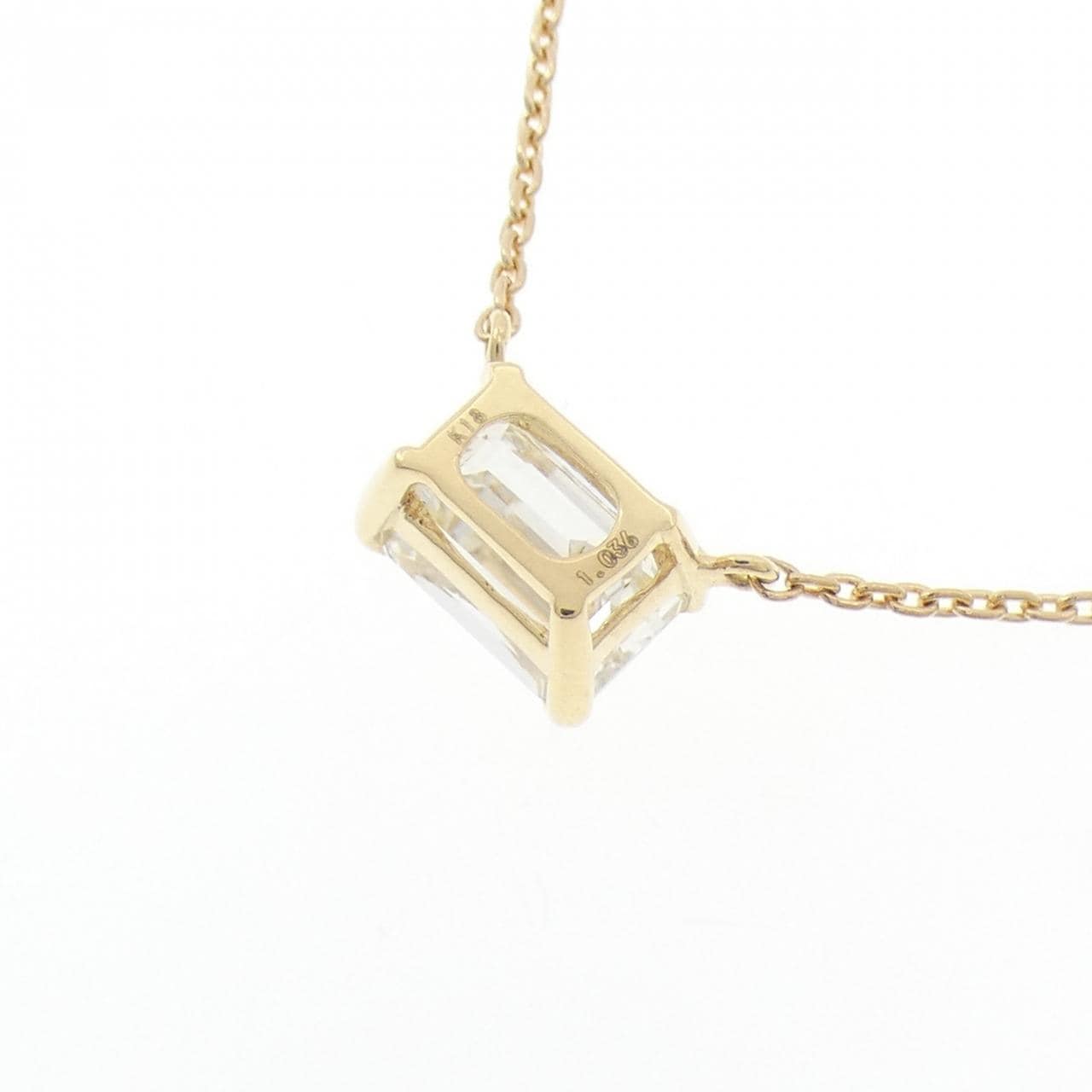 【リメイク】K18YG ダイヤモンド ネックレス 1.036CT J VS1 エメラルドカット