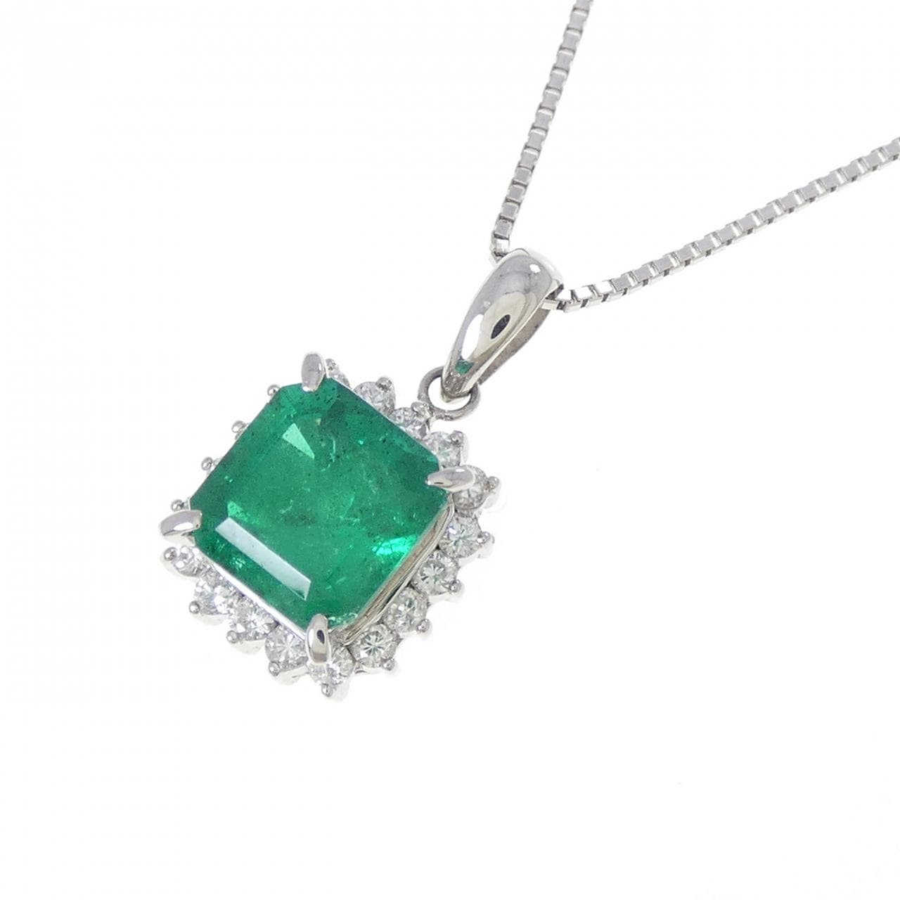 PT900/PT850 エメラルド ネックレス 1.44CT