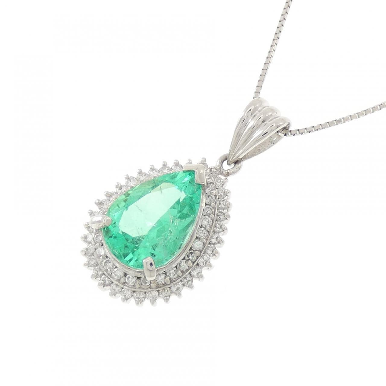 PT900/PT850 エメラルド ネックレス 3.35CT