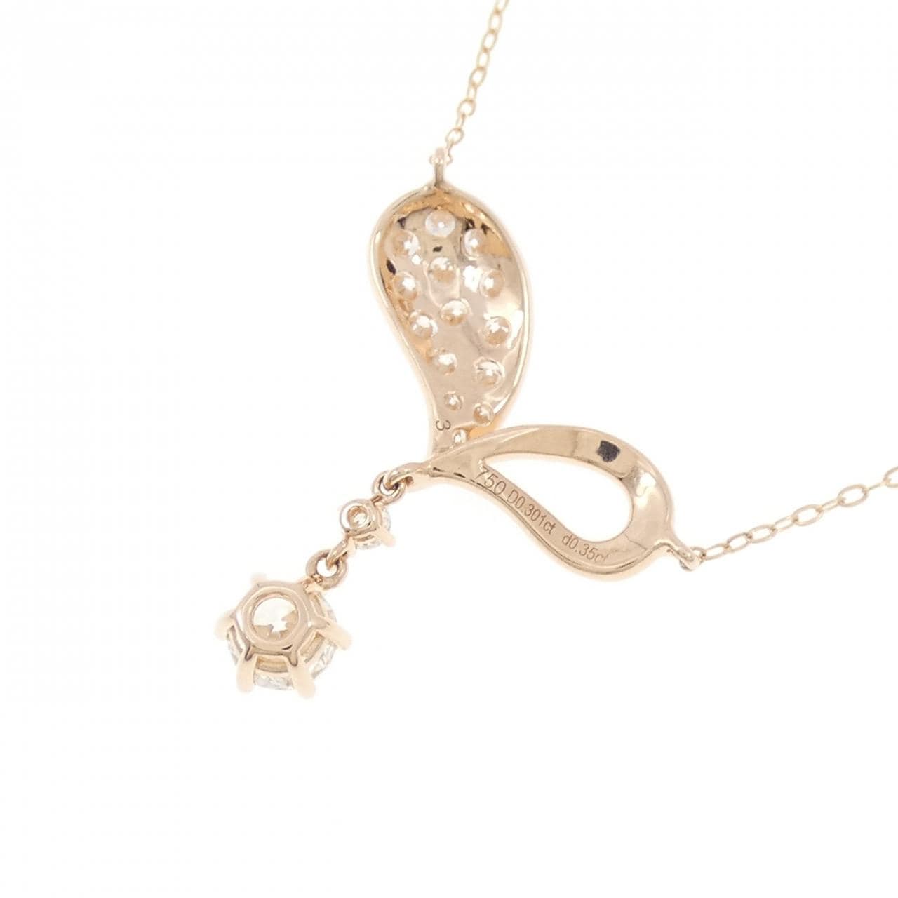 750PG/K18PG ダイヤモンド ネックレス 0.301CT