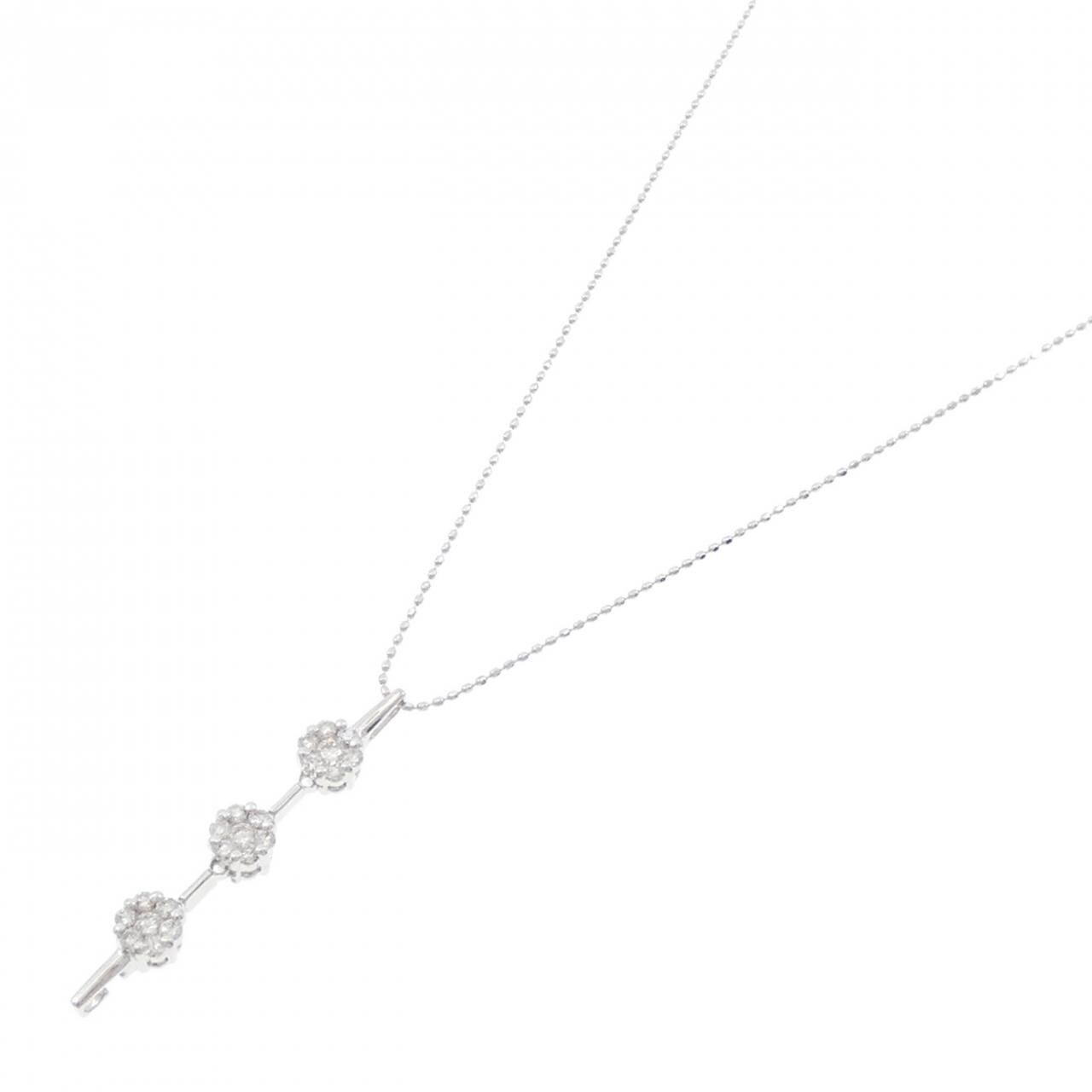 K18WG 2WAY ダイヤモンド ネックレス 0.50CT