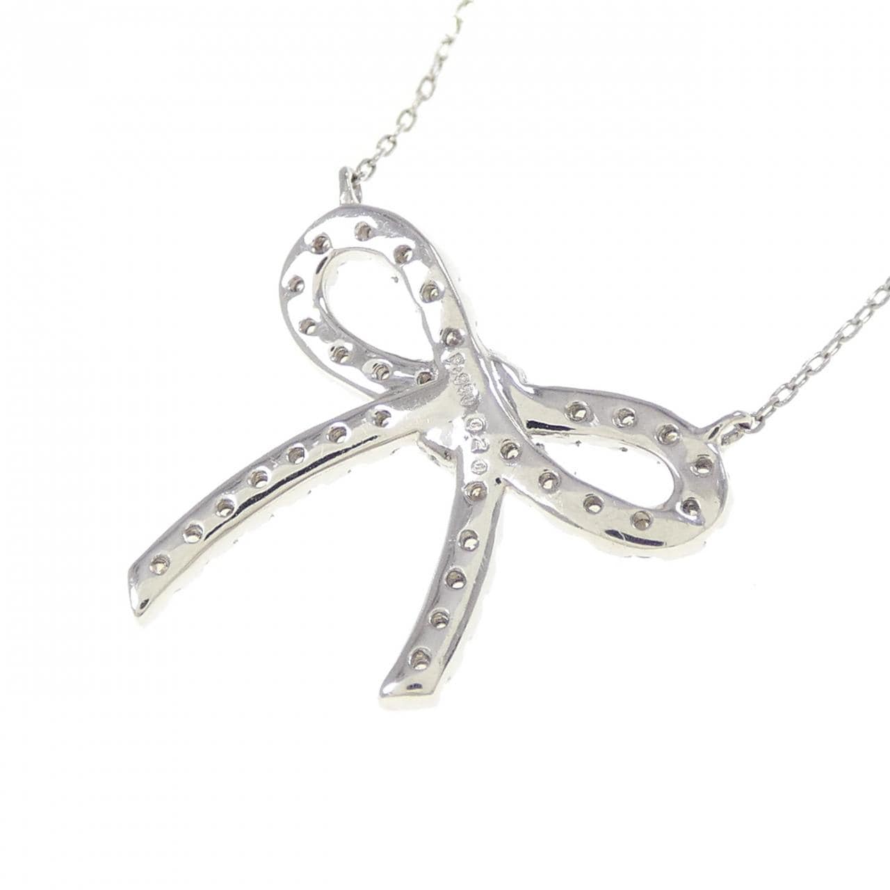 PT950/PT850 Ribbon Diamond Necklace 0.20CT