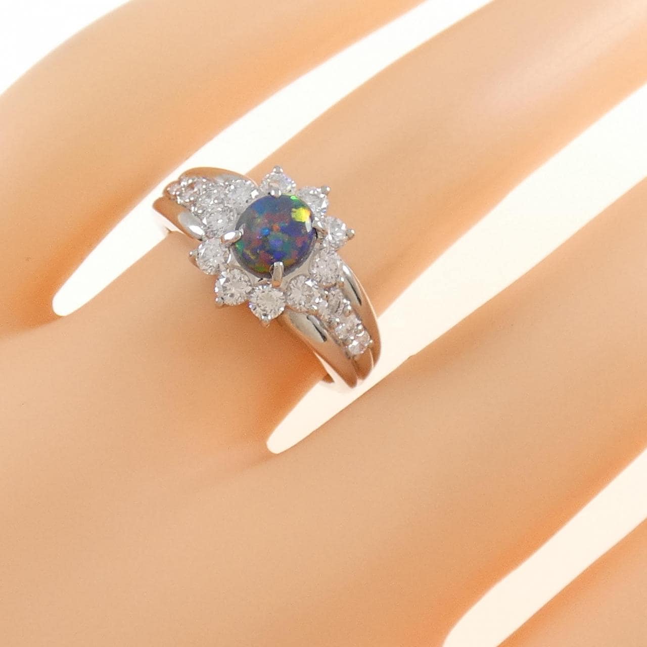 PT ブラックオパール リング 0.50CT