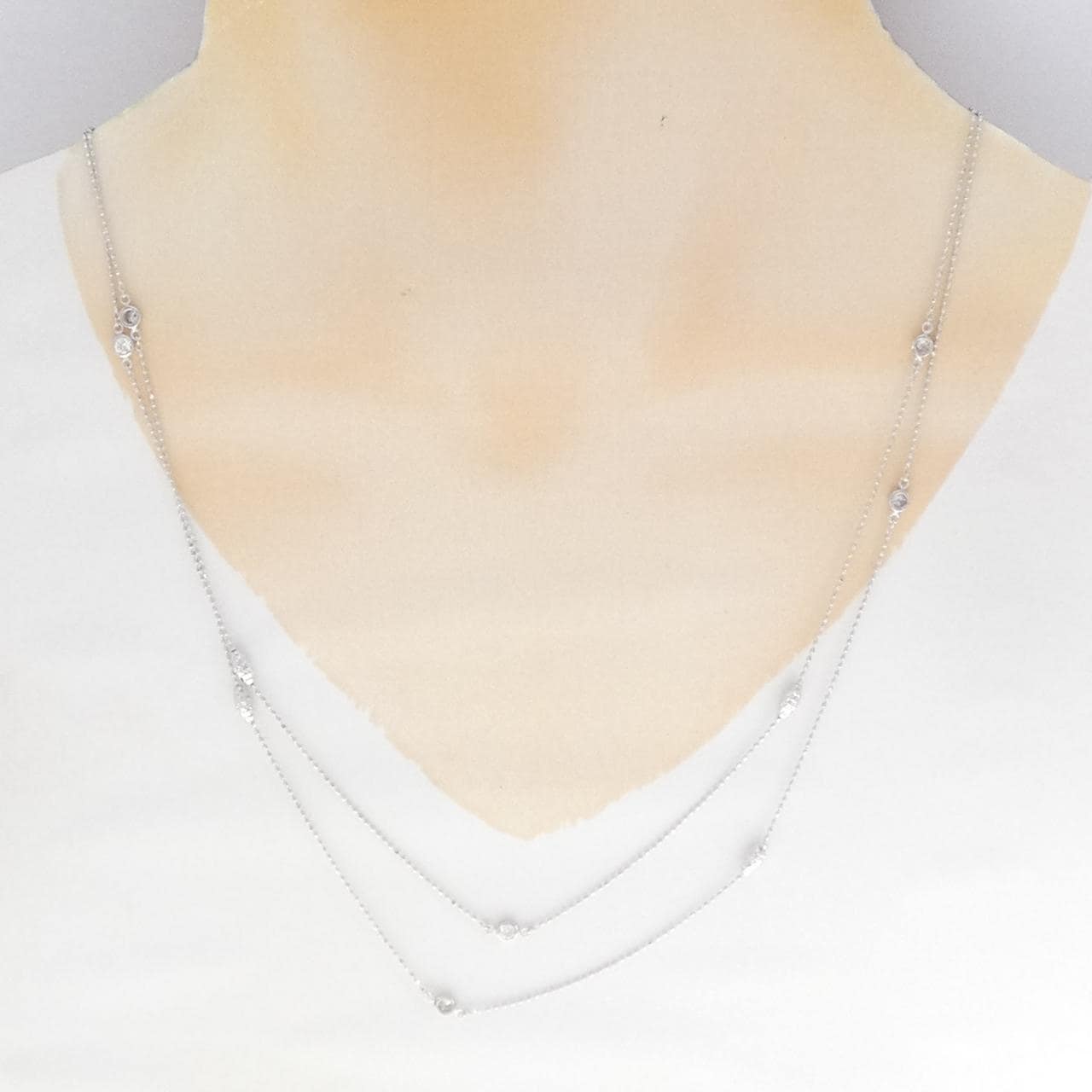 K18WG ダイヤモンド ネックレス 0.42CT