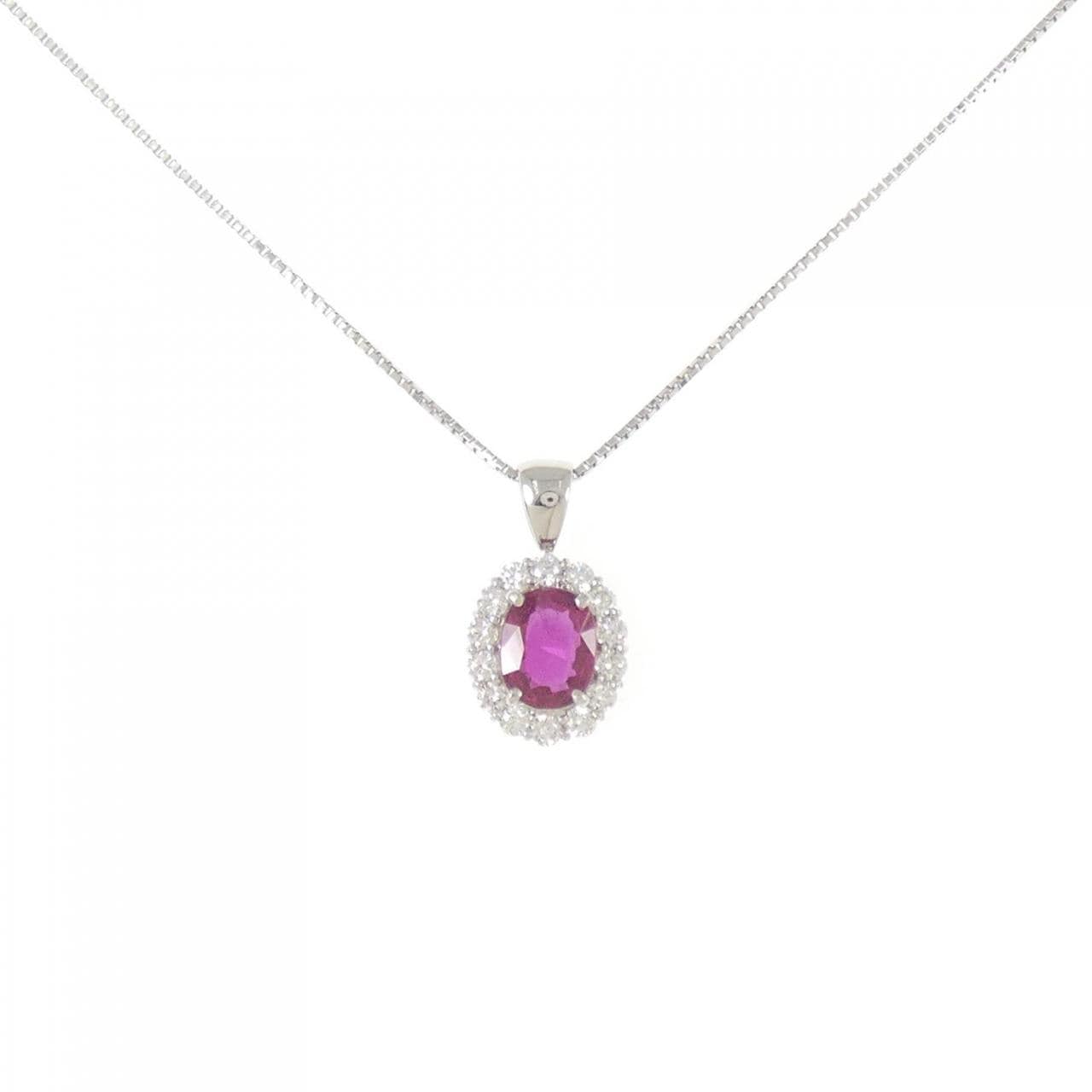 【リメイク】PT900/PT850 ルビー ネックレス 1.01CT タイ産