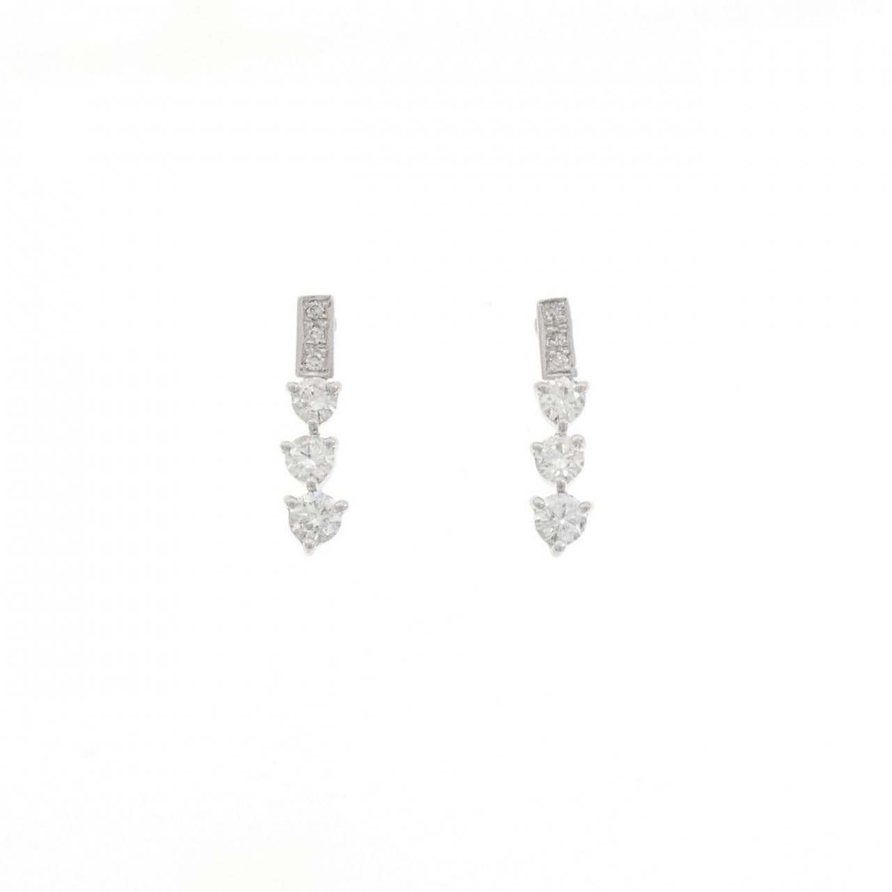 K18WG ダイヤモンド ピアス 0.64CT