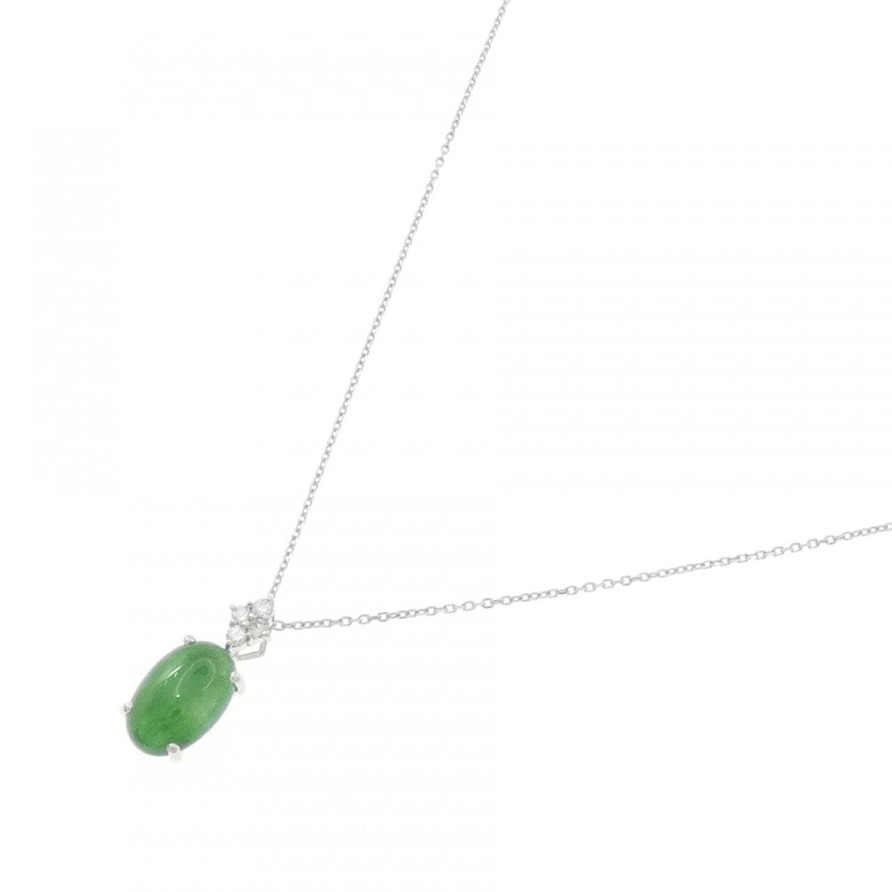 K18WG ヒスイ ネックレス 2.88CT