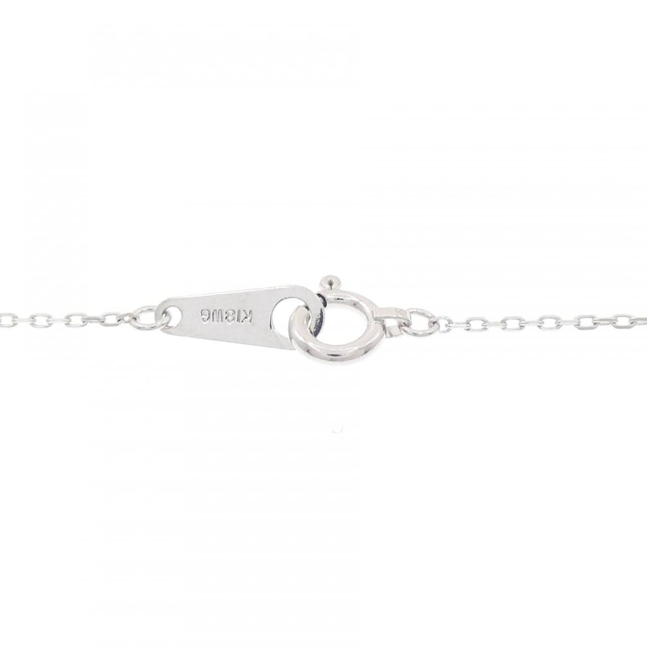 K18WG イニシャルM ダイヤモンド ネックレス 0.19CT