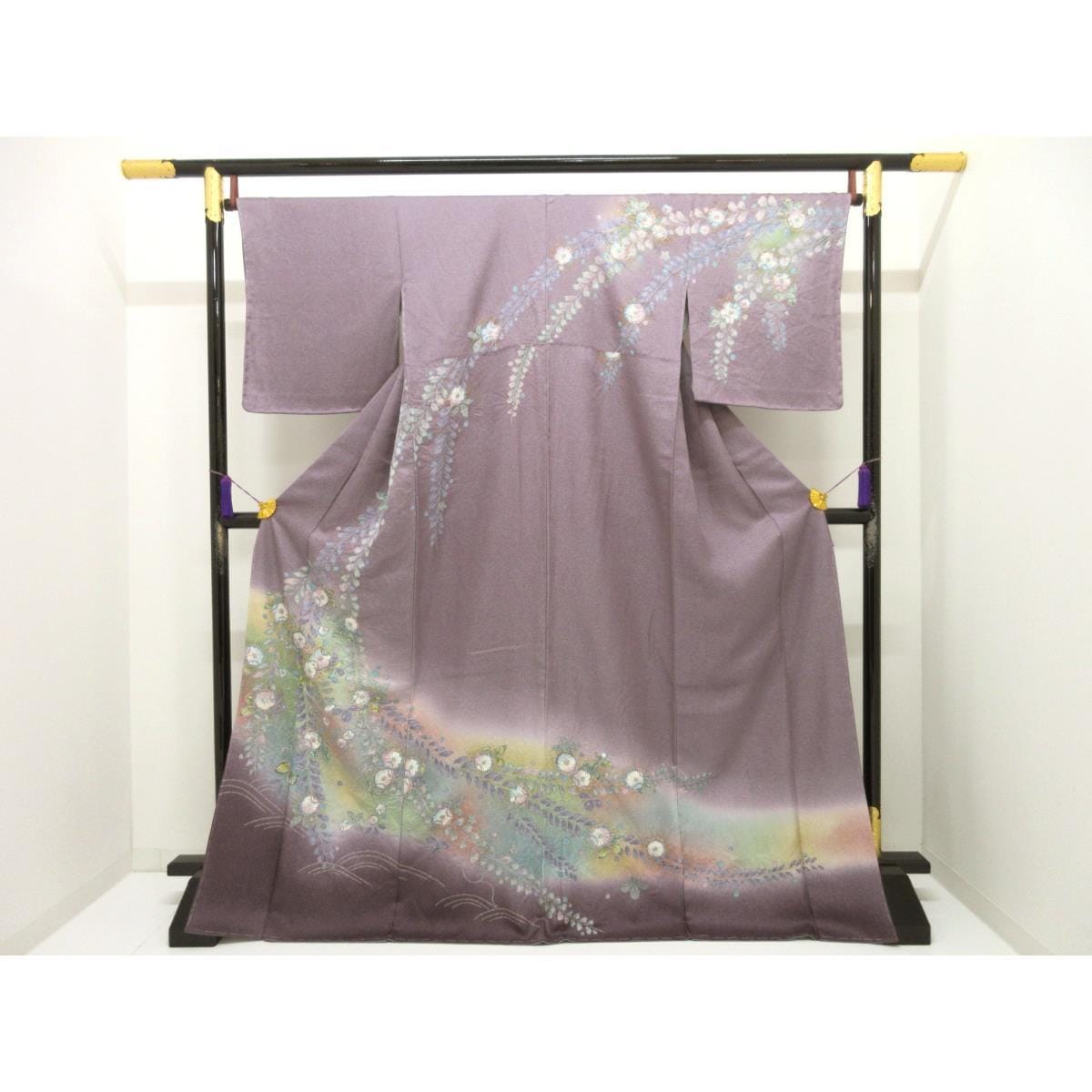 【未使用品】友禅金边和渐变染色和服，宽L码