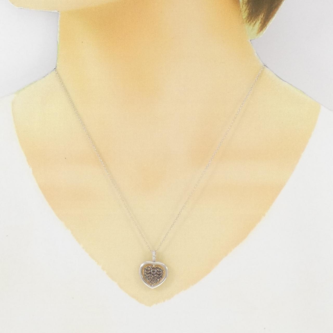 K18PG/K18WG ハート パヴェ ダイヤモンド ネックレス 1.07CT