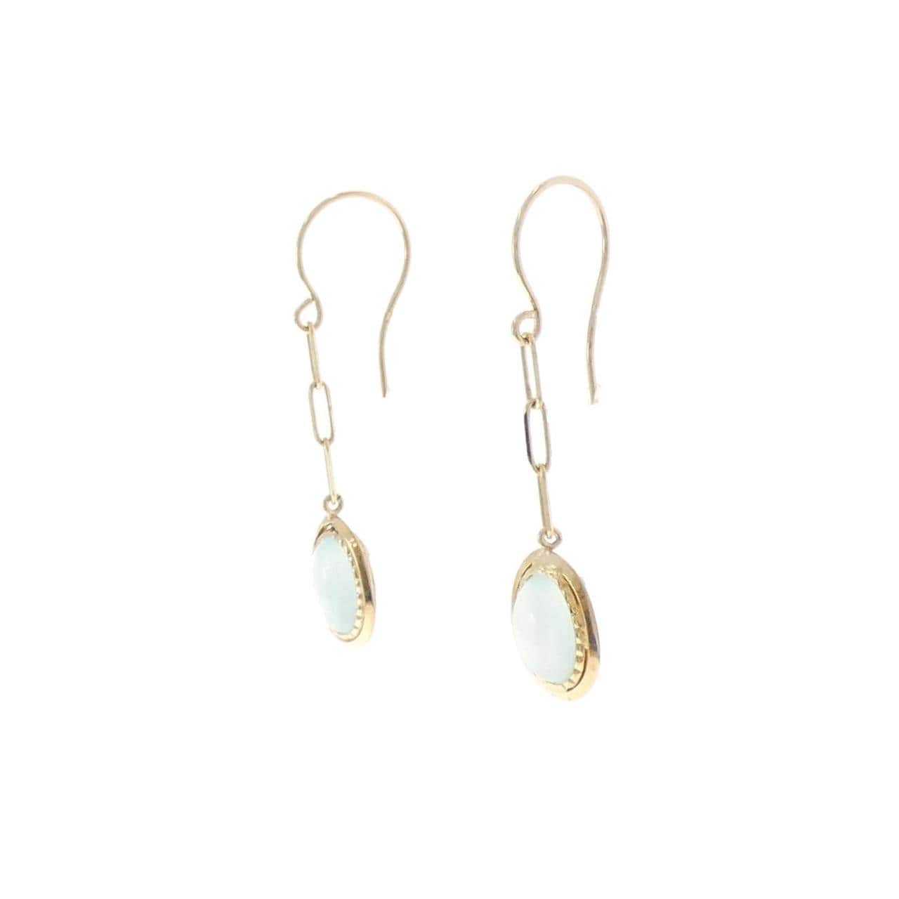 [BRAND NEW] K10YG Chalcedony Earrings