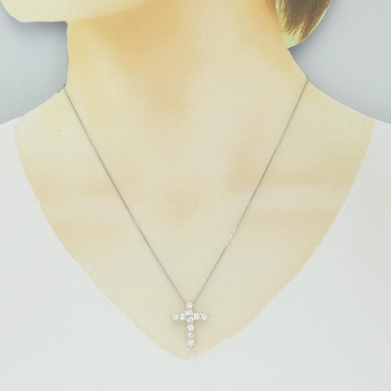PT900/PT850 クロス ダイヤモンド ネックレス 1.00CT