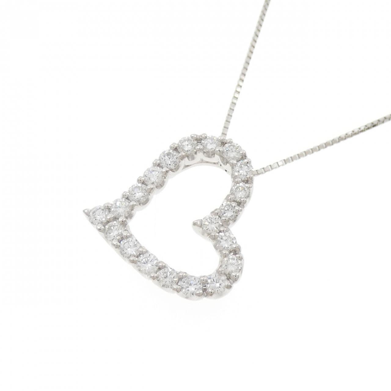 PT900/PT850 ハート ダイヤモンド ネックレス 1.01CT