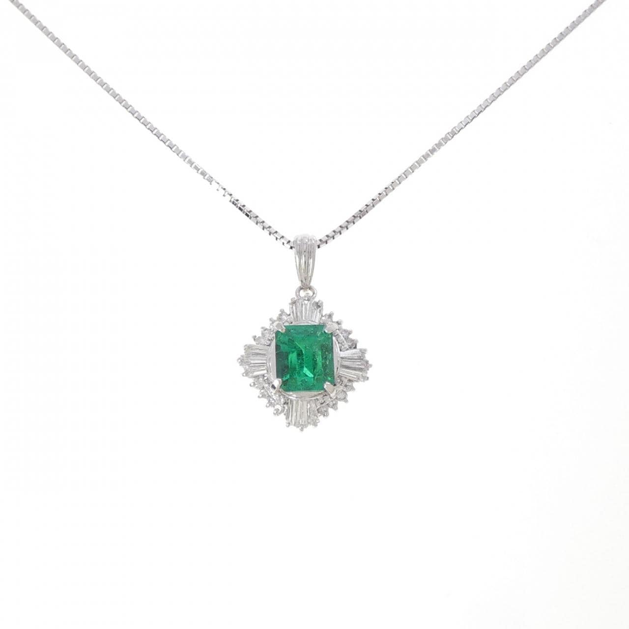 PT900/PT850 エメラルド ネックレス 1.78CT コロンビア産