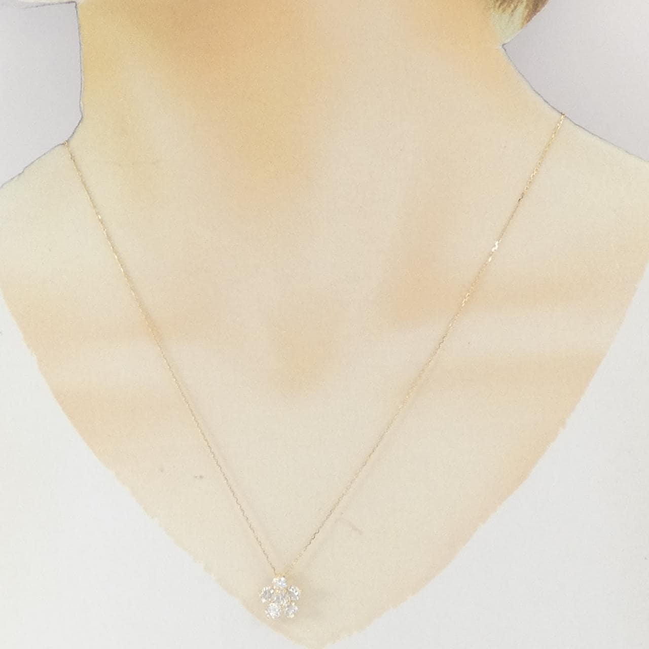 K18YG フラワー ダイヤモンド ネックレス 1.02CT