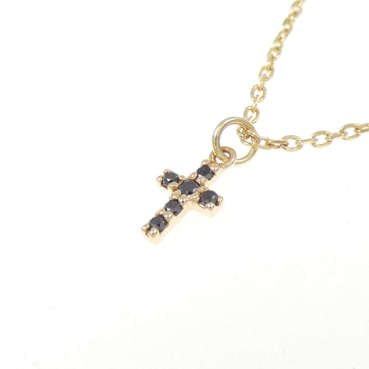 アガット クロス ダイヤモンド ネックレス 0.03CT