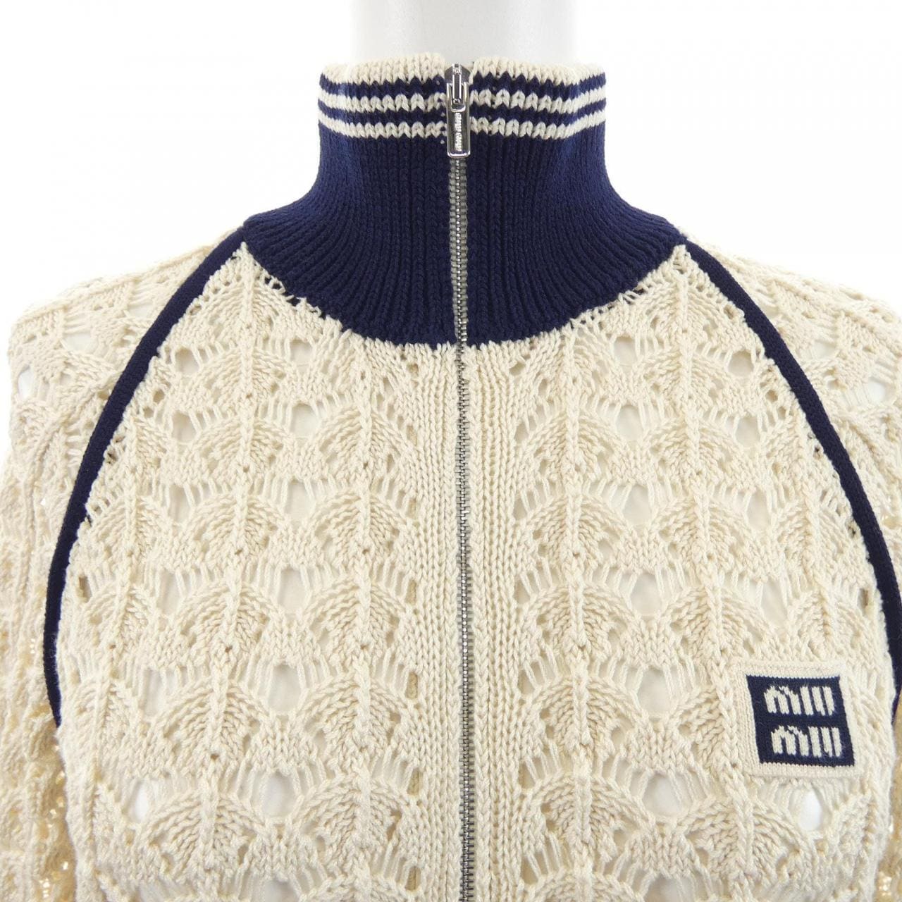 ミュウミュウ MIU MIU コットンファスナーカーディガン MMF01I SOOO 1847 カーディガン