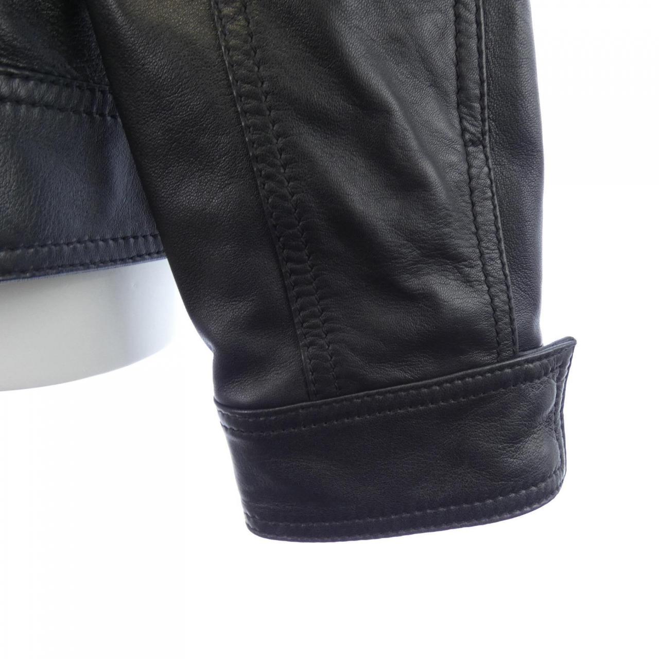 ドルチェアンドガッバーナ DOLCE&GABBANA G9Q18L/FULVC-B レザーライダースジャケット